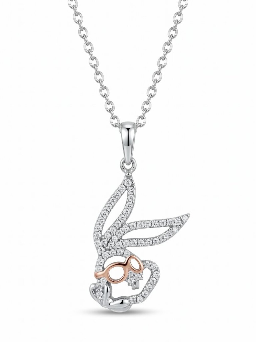 Bugs Bunny 925 Sterling Silver Necklace, Looney Tunes × Charmed Aroma